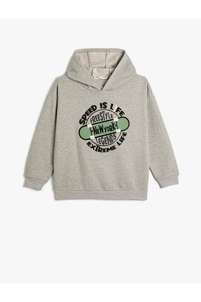 Koton Kapuzenpullover mit Skateboard-Motiv, langärmeliges Band