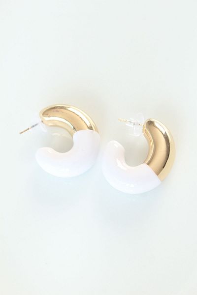 SeyCey.co Ccb White Gold Double Color Earrings