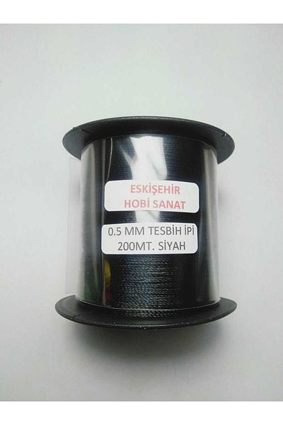 Eskişehir hobi sanat 200 Meters Rosary String - 0.5 mm Black Color