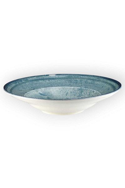 Kütahya Porselen Corendon Bone Risus 27 cm Pasta Plate - Blue Stone Spaghetti Plate