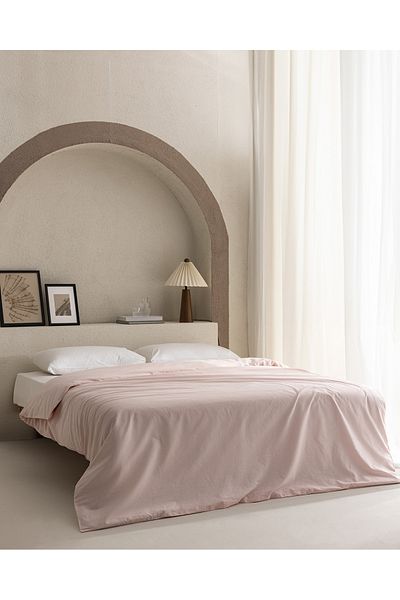 Madame Coco Manon Double Ranforce Duvet Cover - 100% Cotton, Powder