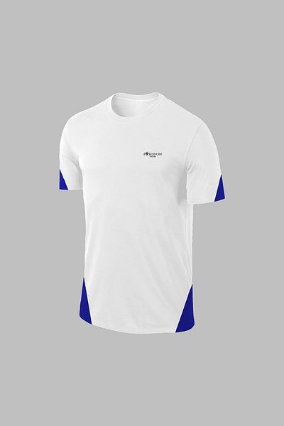 POSEIDON STORM Мъжки комплект от бяла тениска и шорти Dri-Fit - кръгло деколте, къс ръкав (4 бр.)