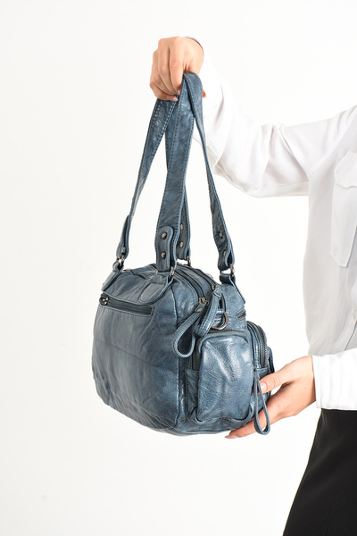 Baginn Geantă de umăr pentru femei Y.S.Leather Geantă de cruce cu buzunare multiple din piele vegană 30*20 cm