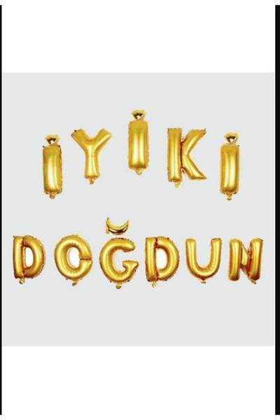 PartAntalya Happy Birthdaygold Foil Balloon Set 30*40