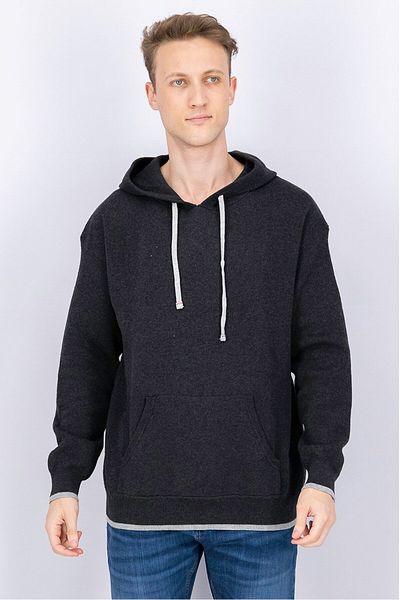 Tchibo Men Heather Long Sleeves Hooded Sweatshirt, Grey