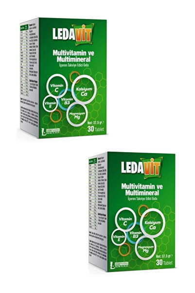 DermoExpress Ledavit Multivitamin Mineral 30 Tablet (KALSİYUM MAGNEZYUM ÇİNKO...