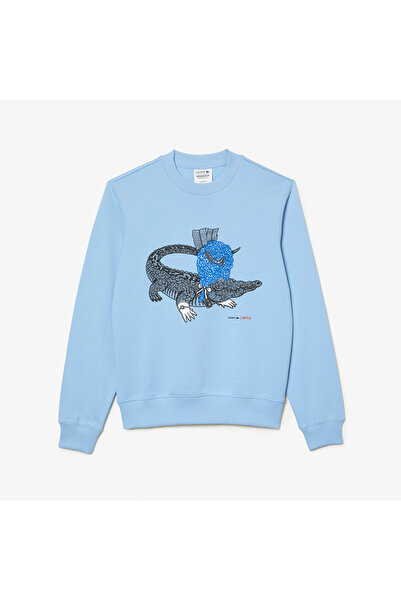 Lacoste x Netflix Erkek Mavi Sweatshirt