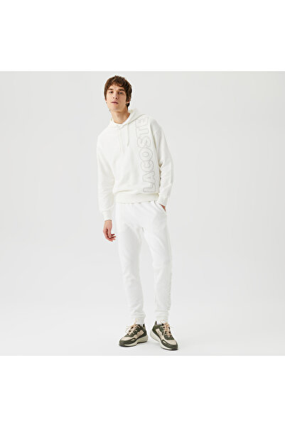 Lacoste Erkek Slim Fit Baskılı Beyaz Eşofman Altı