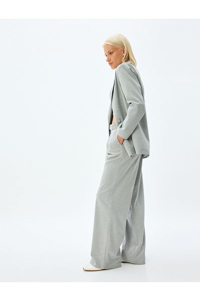 Koton Straight Leg Pocket Belted Fabric Trousers