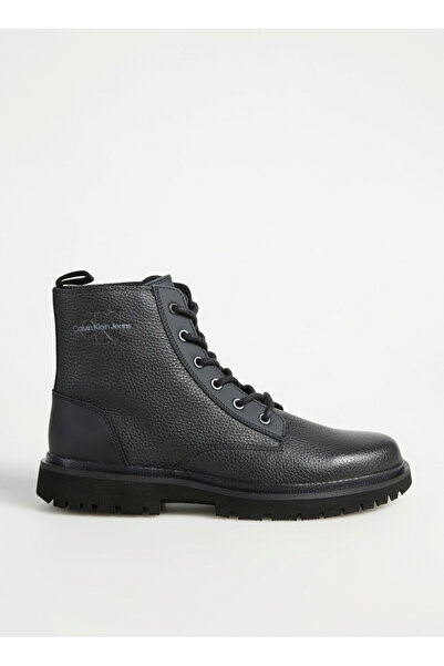 Calvin Klein Leather Black Men's Boots Eva Mid Laceup Boot Lth