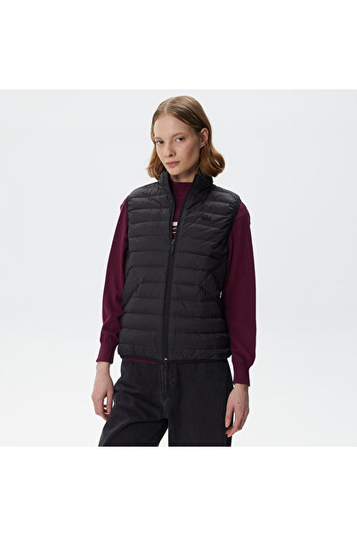 Lacoste Kadın Dik Yaka Kapitone Siyah Yelek