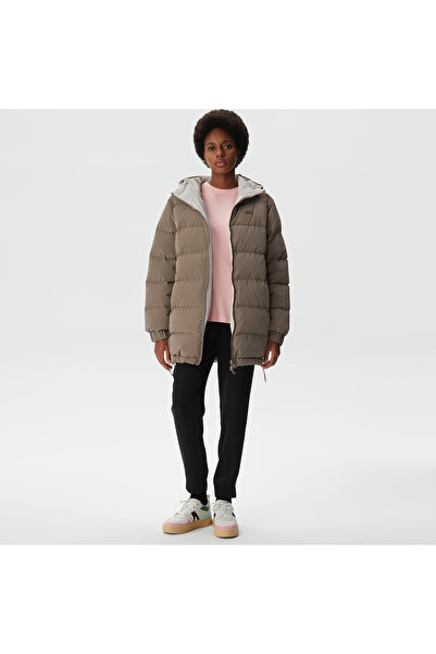 Lacoste Kadın Kapüşonlu Çift Taraflı Beyaz Şişme Mont