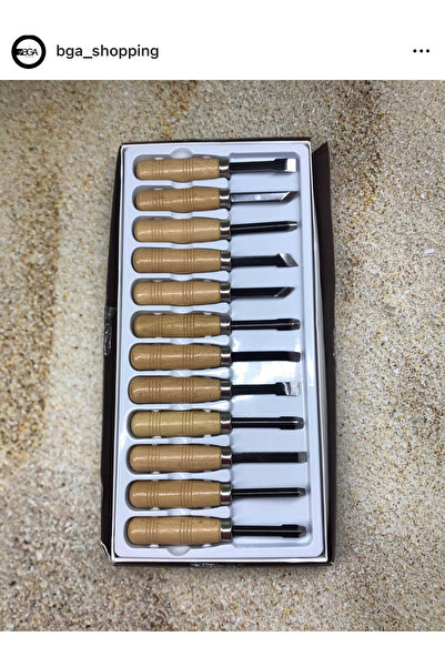 BGA Profesyonel Iskarpela Ahşap Oyma Keski Iskarpela Seti 12’li  Marangoz Takımı