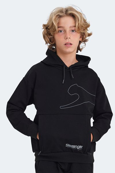Slazenger Черен унисекс детски суитшърт LINK