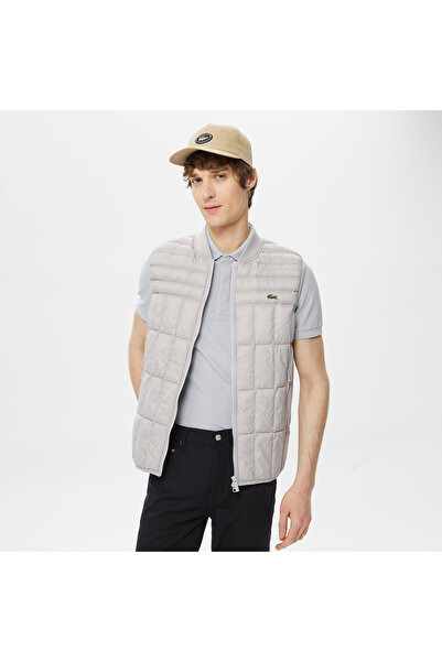 Lacoste Erkek Hakim Yaka Kapitone Gri Yelek