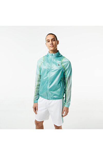Lacoste Active Erkek Kapüşonlu Renk Bloklu Yeşil Mont