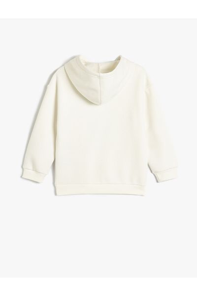 Koton Los Angeles Printed Hooded Ribbed Sweatshirt