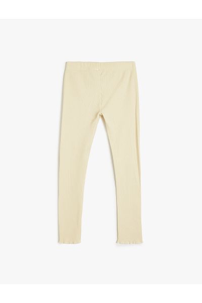 Koton Bow Detailed Basic Tights - Ribbed and Elastic Waist