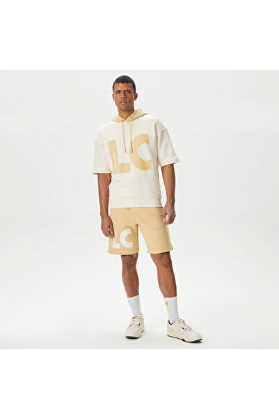 Lacoste Erkek Relaxed Fit Baskılı Bej Şort