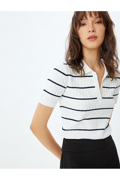 Koton Polo Knitwear Sweater Short Sleeve Textured