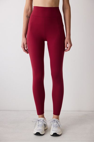 Penti Claret Red Tacito Leggings with High Waist and Pockets - Saude Collection