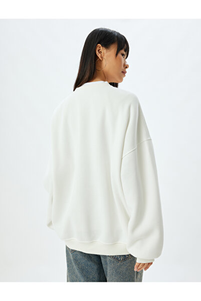 Koton College Printed Oversize Sweatshirt - Crew Neck, Long Sleeve