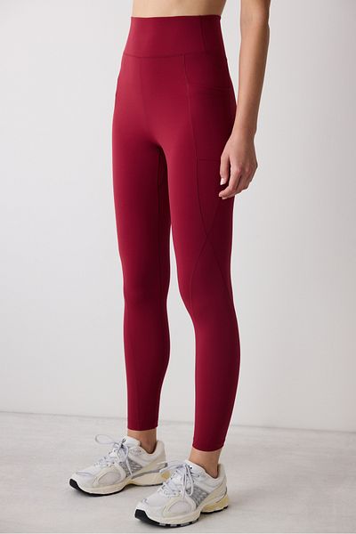 Penti Claret Red Tacito Leggings with High Waist and Pockets - Saude Collection
