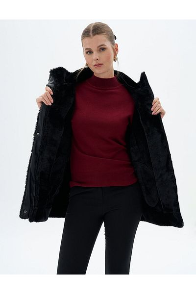 Kayra Închidere cu snap Piele artificială 73017 Negru