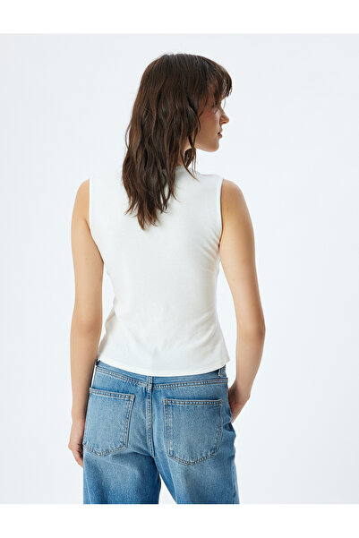 Koton Viscose Fabric Crew Neck Slim Fit Crew Neck Corded Athlete