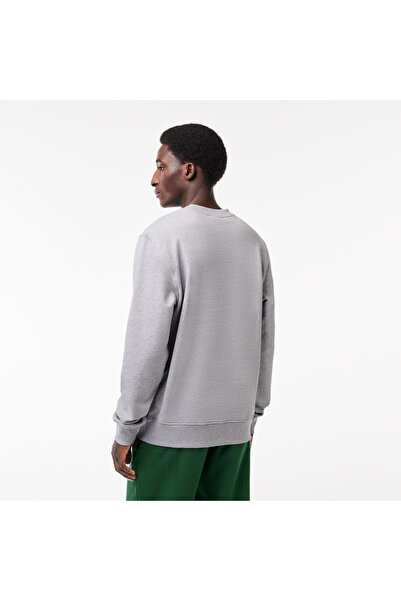 Lacoste Erkek Classic Fit Bisiklet Yaka Baskılı Gri Sweatshirt