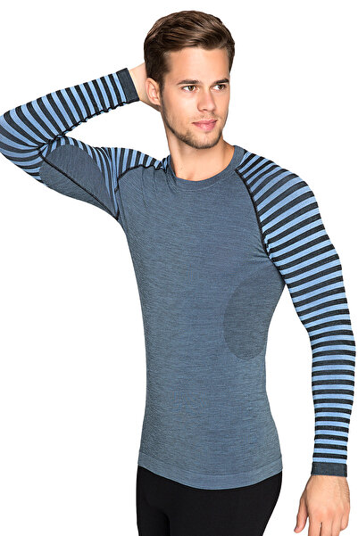 THERMOFORM Ultimate Merıno Erkek Seamless Termal Sweatshirt Mavi