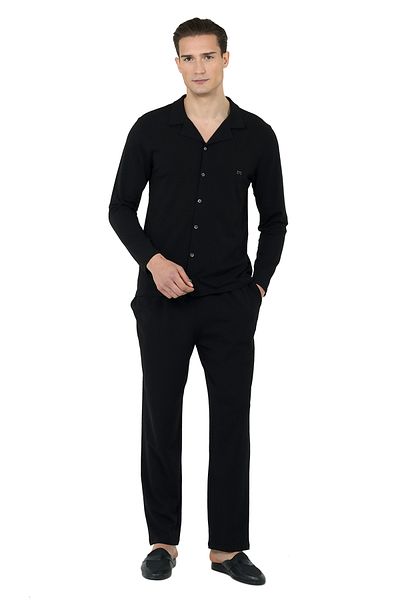 Damat Ds Classic Pajama Set Black - Ds23005