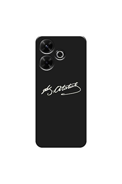 Zebana Xiaomi Redmi 13 Uyumlu Kılıf Atatürk İmzası Silikon Kılıf (Baskılı)