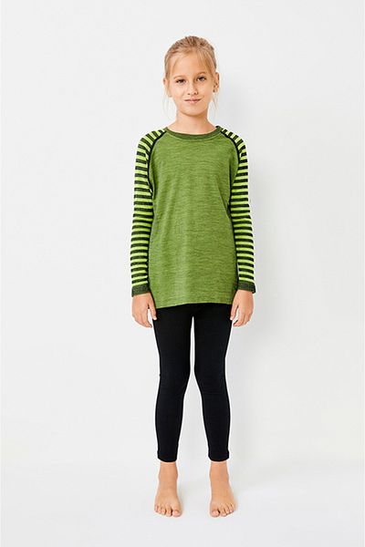 THERMOFORM Ultimate Merino Kids Seamless Thermal Sweatshirt Green