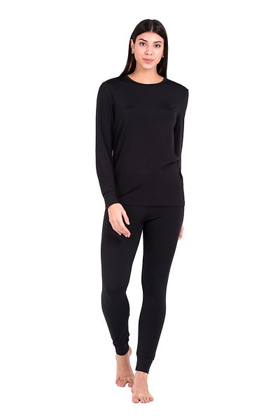THERMOFORM Σετ θερμικά εσώρουχα Microfiber Raised Γυναικεία Μαύρα