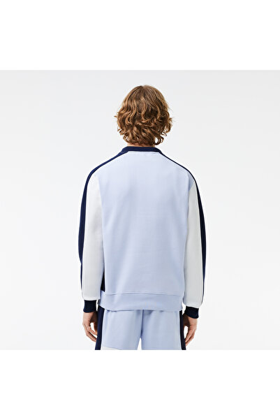 Lacoste Erkek Classic Fit Bisiklet Yaka Renk Bloklu Mavi Sweatshirt