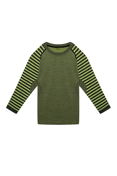 THERMOFORM Ultimate Merino Kids Seamless Thermal Sweatshirt Green