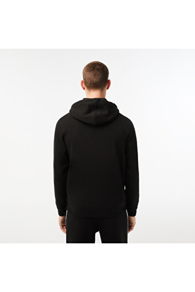 Lacoste Ανδρικό μπλουζάκι με κουκούλα με στάμπα σε κλασική εφαρμογή