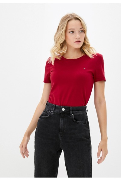 Tommy Hilfiger SLİM FIT DAr KESİM PAMUKLU TSHIRT