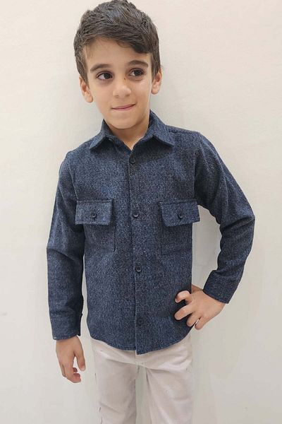 Melantis Cămașă Lumberjack 100% Bumbac Cămașă Copii Băieți Buzunar Dublu