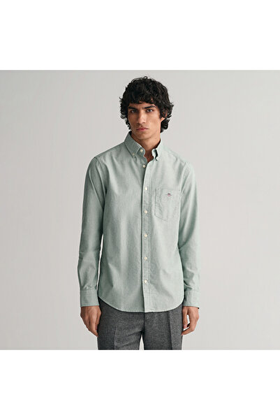 Gant Erkek Yeşil Regular Fit Düğmeli Yaka Oxford Gömlek