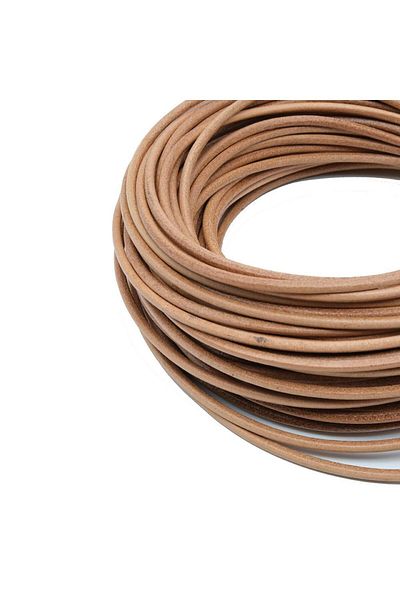 Mg Aksesuar Genuine Srırım Leather Rope Natural 3 mm 5 Meters