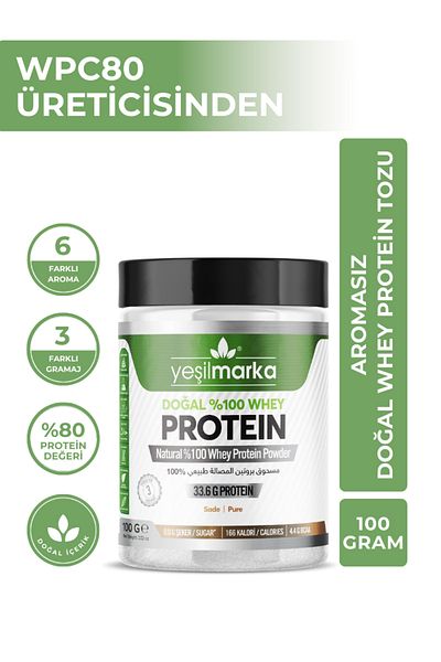 yeşilmarka Plain 100 g Natural Whey Protein Powder
