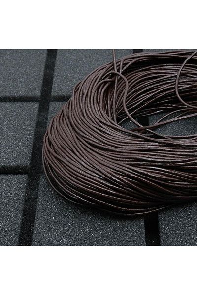 Mg Aksesuar Genuine Sırım Leather Rope Brown 2 mm 5 Meters