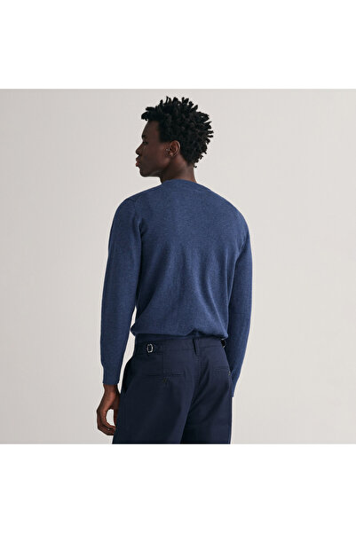 Gant Erkek Lacivert Regular Fit Bisiklet Yaka Kazak