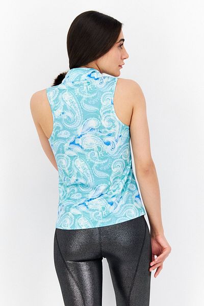 X by Gottex Kadın Spor Giyim Fit Kolsuz Antrenman Üstü، Turkuaz Kombin