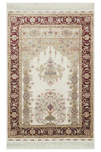 Eko Halı ISFAHAN SECCADE ISF SCD 01 CREAM RED Klasik Desenli Yüksek Kalite Sı...