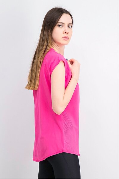 Tchibo Women Sportswear Fit Short Sleeve Outdoor Top, Pink