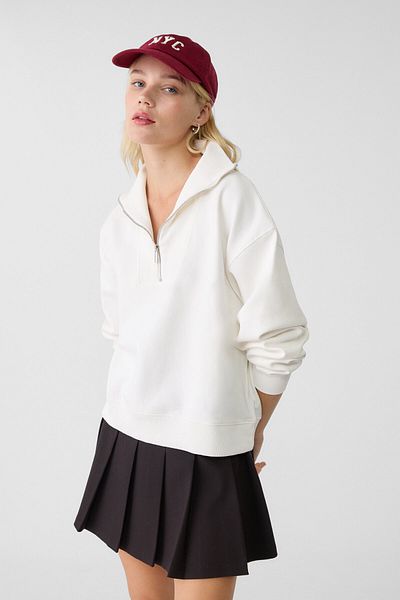 Stradivarius High-neck zip-up sweatshirt