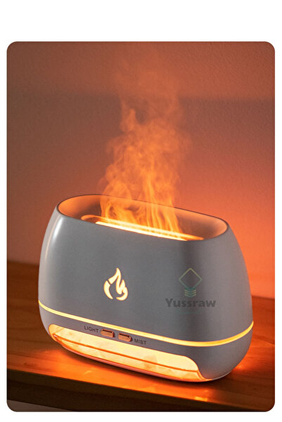 Yussraw Taşınabilir 200ml Kapasiteli Işıklı Aroma Yayıcılı Hava Nemlendircisi Taş Hediyeli